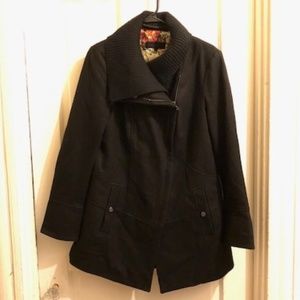 Steve Madden Asymmetrical zip wool coat